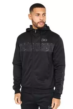 Спортивный топ с молнией во всю длину Pyramid Crosshatch, черный