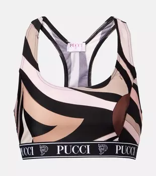 Спортивный топ с принтом Pucci, Nero/Pink