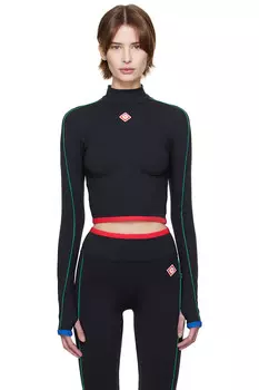 Спортивный топ с рукавом реглан Casablanca, черный