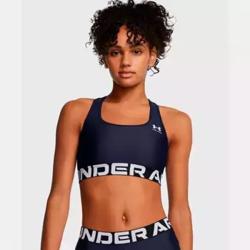 Спортивный топ Under Armour HeatGear Authentics Branded medium support, синий