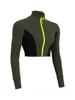 Спортивный топ Under Armour Pjt Rck LetsGo Crop FZ, зеленый