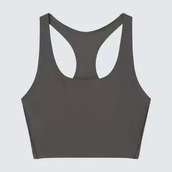 Спортивный топ Uniqlo Square Neck Active Wireless, серый