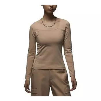 Спортивный топ (WMNS) Air Jordan Long Sleeve Top 'Tan' FB5201-277, желто-коричневый