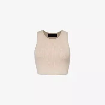 Спортивный укороченный топ без рукавов ESSENTIALS из смесового хлопка Fear Of God Essentials, цвет core heather