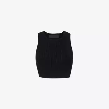 Спортивный укороченный топ без рукавов ESSENTIALS из смесового хлопка Fear Of God Essentials, черный