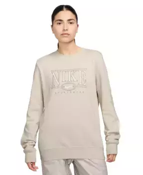 Спортивный женский свитшот Club Fleece с круглым вырезом Nike, белый