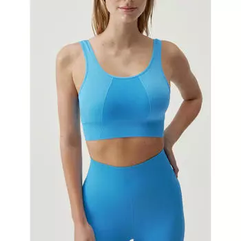 Спортивный женский топ из бесшовного материала со средней поддержкой. BORN LIVING YOGA, цвет blau
