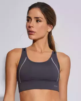 Спортивный женский топ с регулировкой сзади из коллекции Selmark Tech от Pilar Rubio, светло-серый