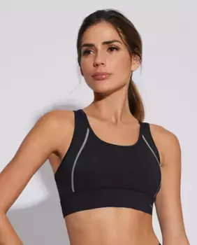 Спортивный женский топ с регулировкой сзади из коллекции Selmark Tech от Pilar Rubio, чёрный