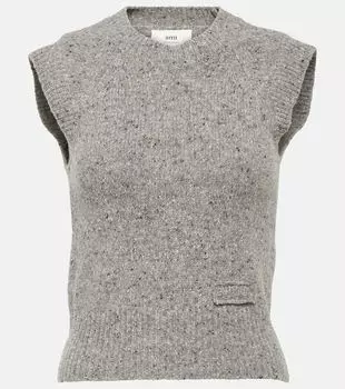 Спортивный жилет ami из смесовой шерсти Ami Paris, серый