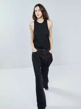 Спортивный жилет из джерси в рубчик из органического хлопка Raey, черный