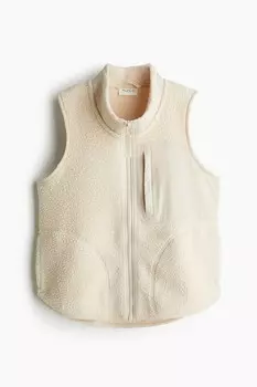 Спортивный жилет из флиса Тедди H&M, бежевый