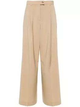 Sportmax брюки палаццо средней посадки, нейтральный цвет