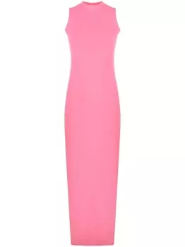 Sportmax длинное платье с вырезом, розовый