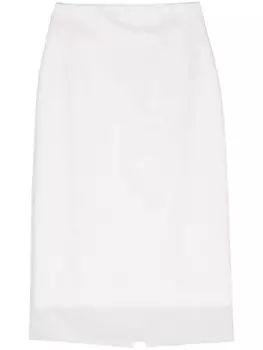 Sportmax двухслойная юбка-карандаш, белый