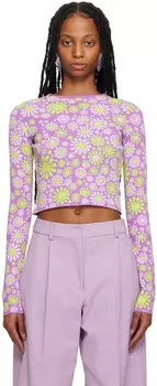 Sportmax Фиолетовая футболка с длинным рукавом Fiorito