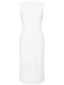 Sportmax креповое платье миди Cariddi, белый
