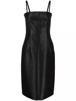 Sportmax платье с эффектом металлик, черный