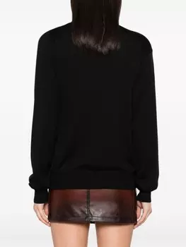 Sportmax шерстяной джемпер с вырезами, черный