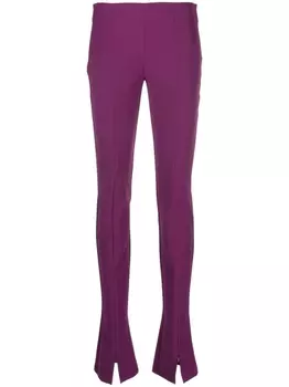 Sportmax узкие брюки с манжетами на молнии, фиолетовый