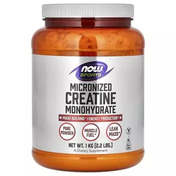 Sports, Микронизированный моногидрат креатина, 2,2 фунта (1 кг) Now Foods