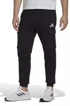 Sportswear Essentials стандартного кроя с зауженными штанинами из флиса adidas, черный