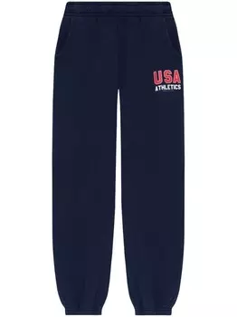 Sporty & Rich эластичные брюки с логотипом, синий