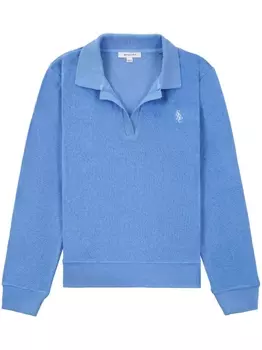 Sporty & Rich фактурный джемпер с воротником поло, синий