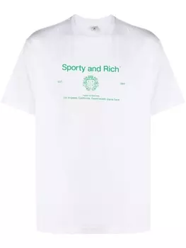 Sporty & Rich футболка с логотипом Crest, белый