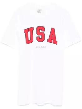 Sporty & Rich футболка с принтом USA, белый