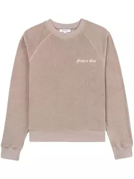 Sporty & Rich футболка Syracuse с вышитым логотипом, нейтральный цвет