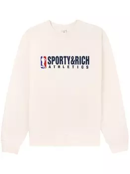 Sporty & Rich хлопковая толстовка с круглым вырезом Team, белый
