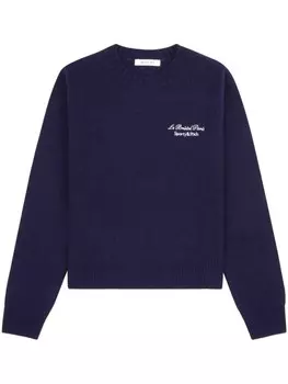 Sporty & Rich кашемировое худи Faubourg, синий