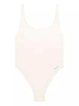 Sporty & Rich купальник Carla с логотипом, нейтральный цвет