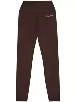Sporty & Rich легинсы Runner Script с логотипом, коричневый