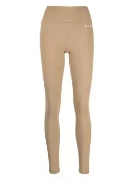 Sporty & Rich легинсы Runner Script с тисненым логотипом, коричневый