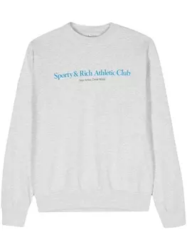 Sporty & Rich меланжевая толстовка Athletic Club Crewneck, серый