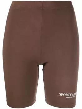 Sporty & Rich облегающие шорты с логотипом, коричневый