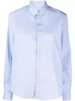 Sporty & Rich полосатая рубашка с вышитым логотипом, синий