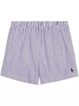 Sporty & Rich поплиновые шорты в полоску, синий
