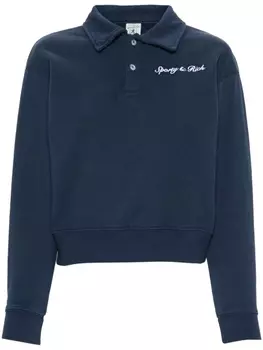 Sporty & Rich рубашка поло с вышитым логотипом, синий