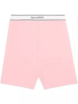 Sporty & Rich шорты Serif с логотипом, розовый