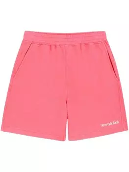 Sporty & Rich спортивные шорты с вышитым логотипом, розовый