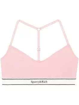 Sporty & Rich спортивный бюстгальтер Serif Logo, розовый