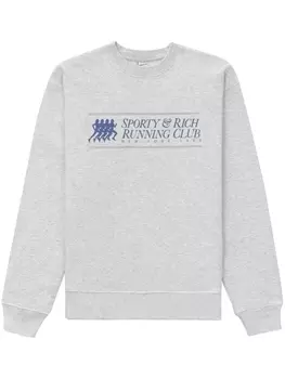 Sporty & Rich толстовка 94 Running Club с логотипом, серый