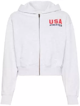 Sporty & Rich толстовка с капюшоном на молнии, серый