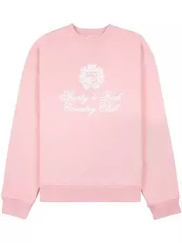 Sporty & Rich толстовка с приспущенными плечами и логотипом, розовый