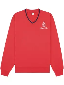 Sporty & Rich толстовка с вышитым логотипом, красный