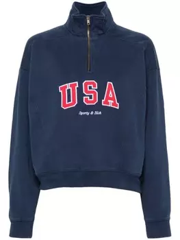 Sporty & Rich толстовка с вышитым мотивом, синий