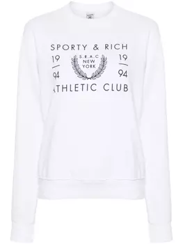 Sporty & Rich толстовка SRAC с логотипом, белый